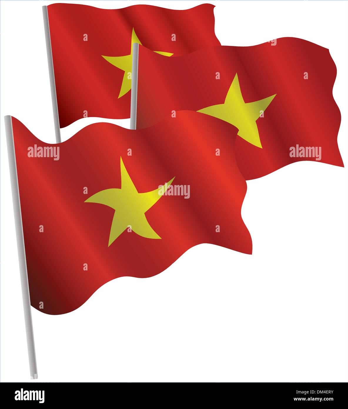 Socialist Republic of Vietnam 3d flag. Stock Vector