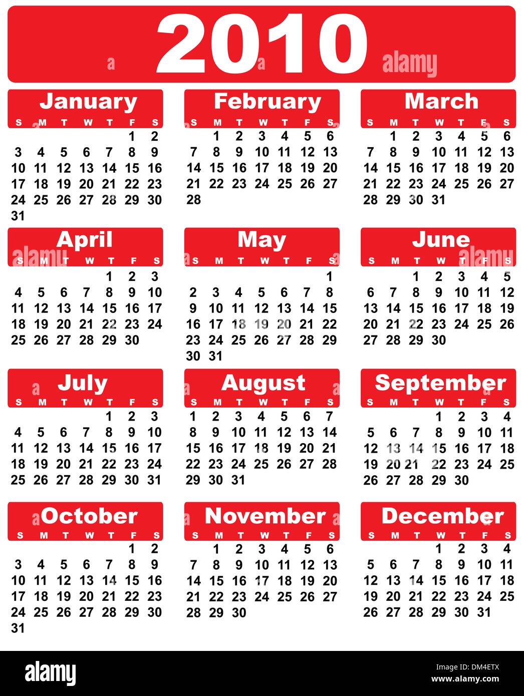 Calendar 2010 hi-res stock photography and images - Alamy