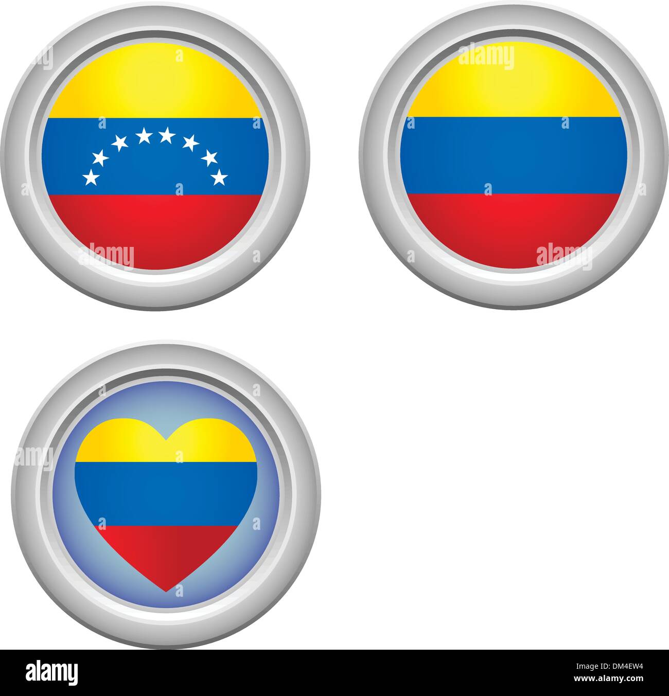 Venezuela Buttons Stock Vector