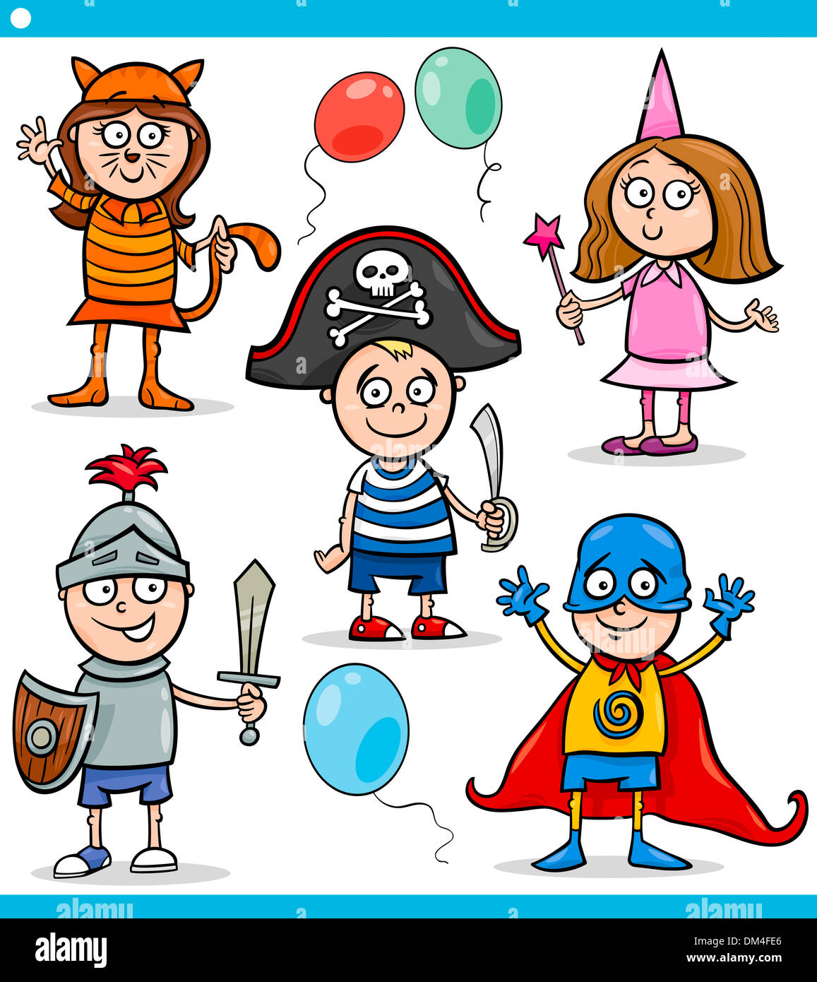 Cartoon Illustration of Cute Children in Fancy Ball Costumes Characters Set  Stock Photo - Alamy