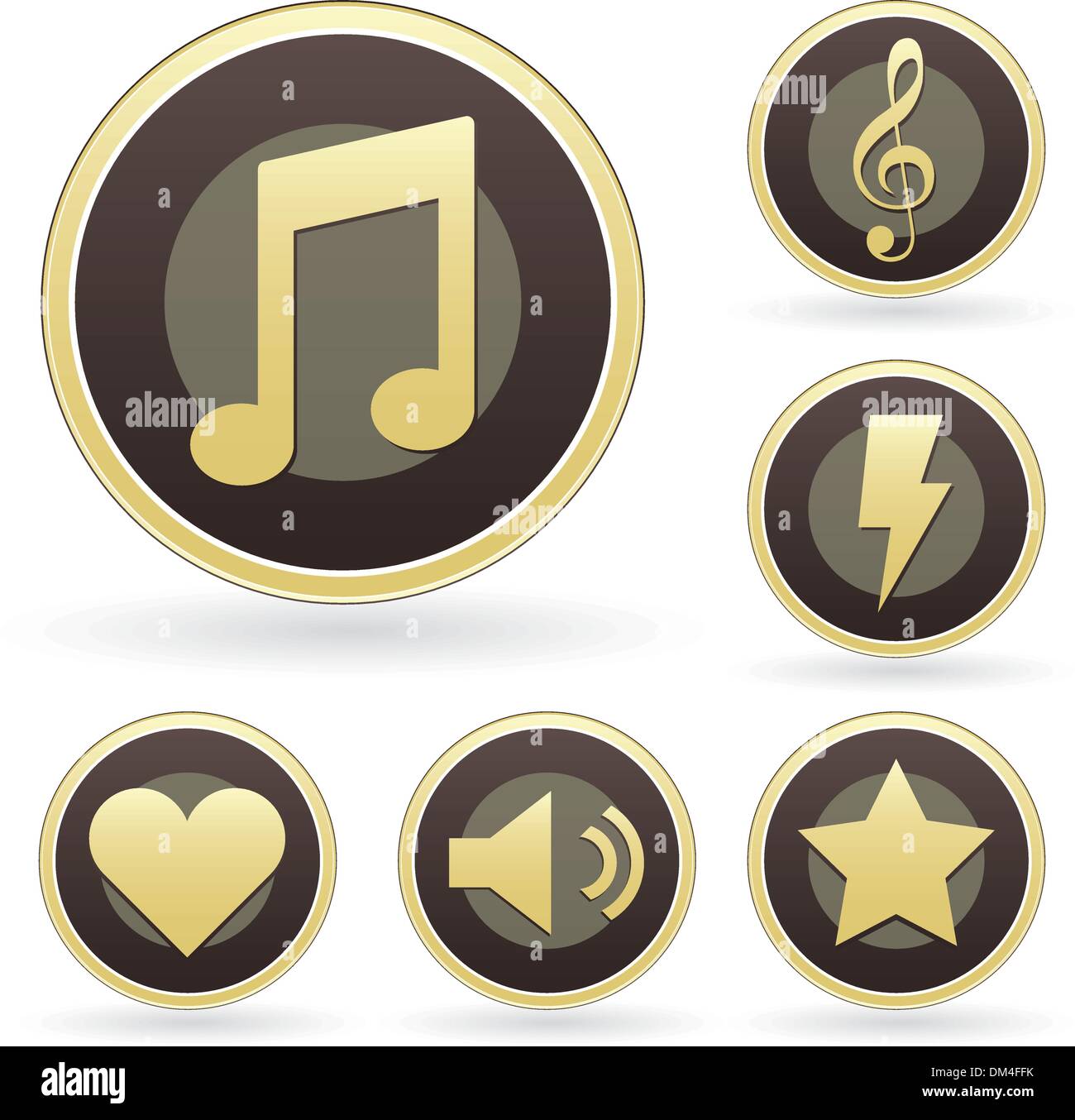 Music appreciation web icons Stock Vector
