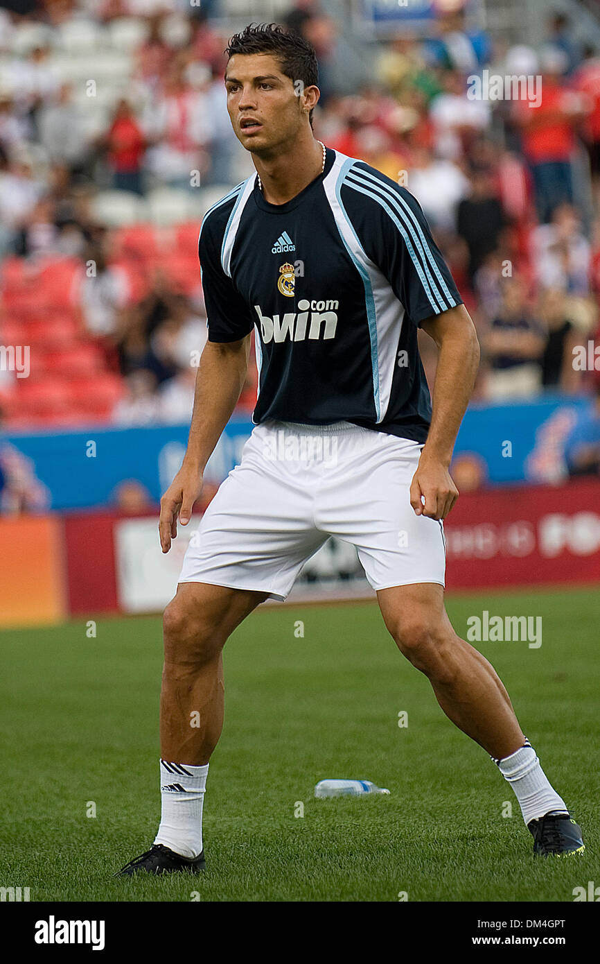 Real Madrid midfielder Cristiano Ronaldo #9 warms up at BMO Field in  Toronto during a FIFA friendly soccer match..The final score was 5-1 for Real  Madrid..*****FOR EDITORIAL USE ONLY* (Credit Image: ©