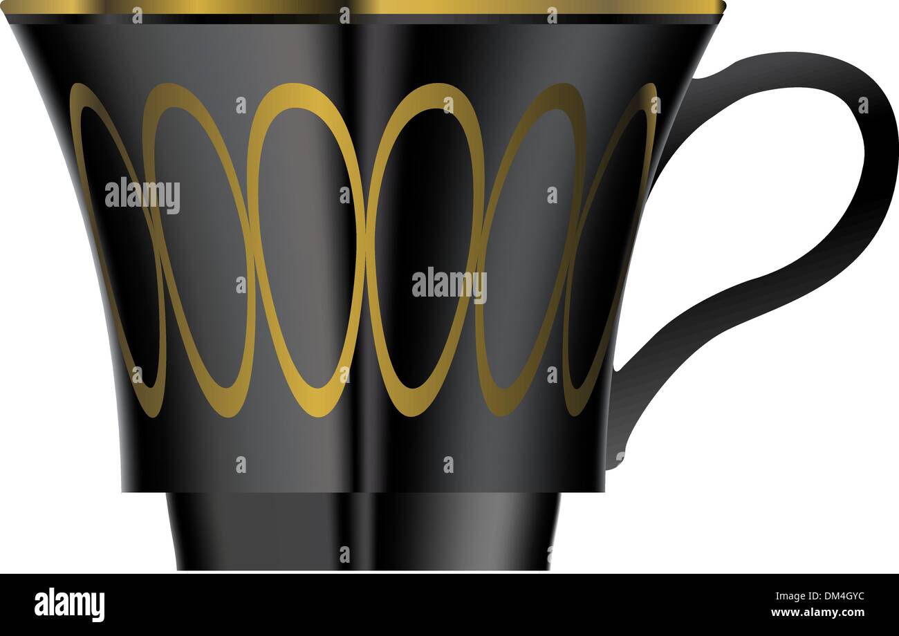 Elegant black coffee or tea cup Stock Vector