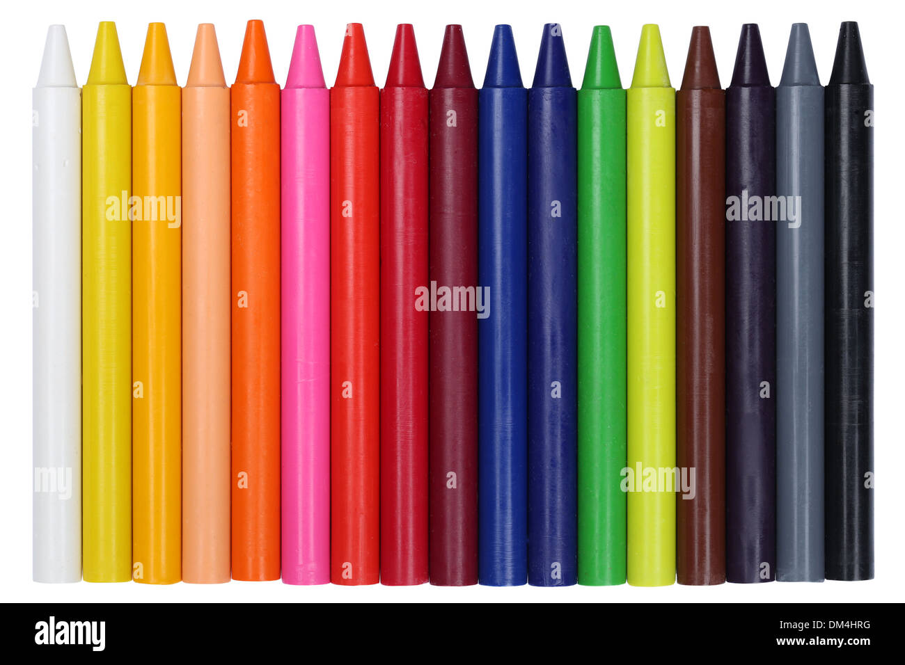 Crayons for children in a row, isolated on a white background Stock Photo Alamy