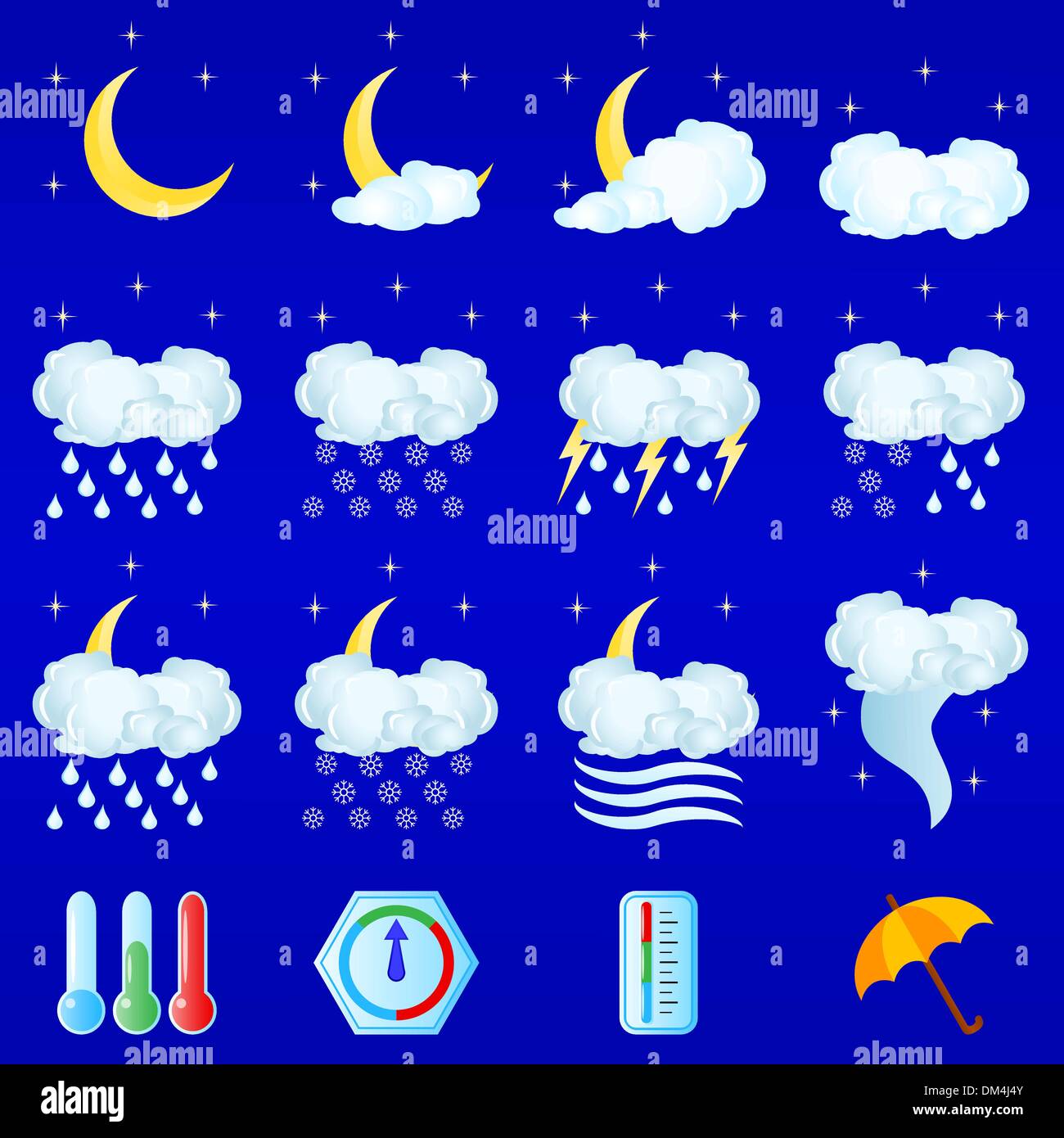 Icon set Weather Stock Vector