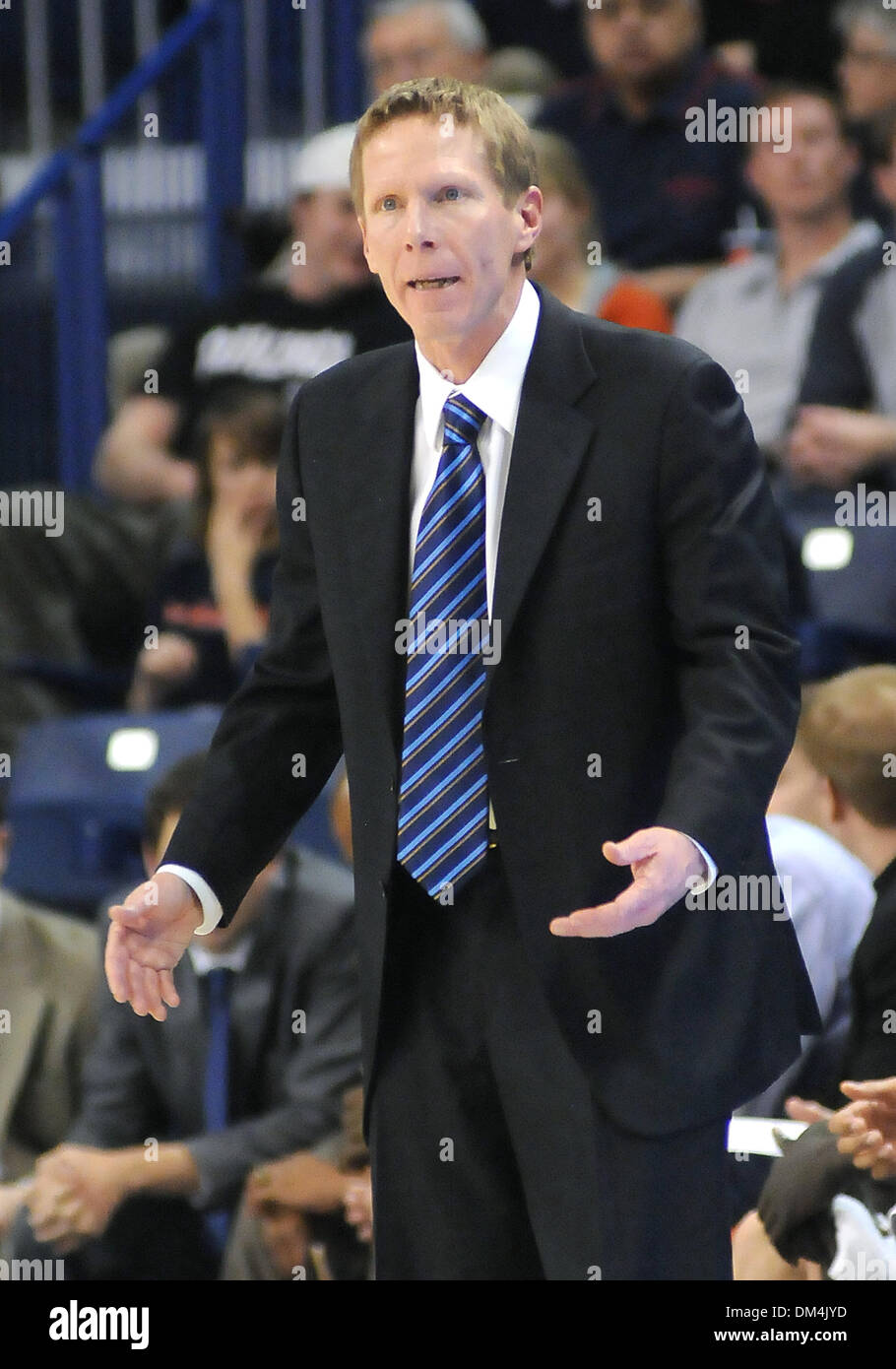 Gonzaga head coach Mark Few looks on during a NCAA college basketball game  against Loyola Marymount held at the McCarthey Athletic Center in Spokane  WA. Gonzaga would go onto win the game