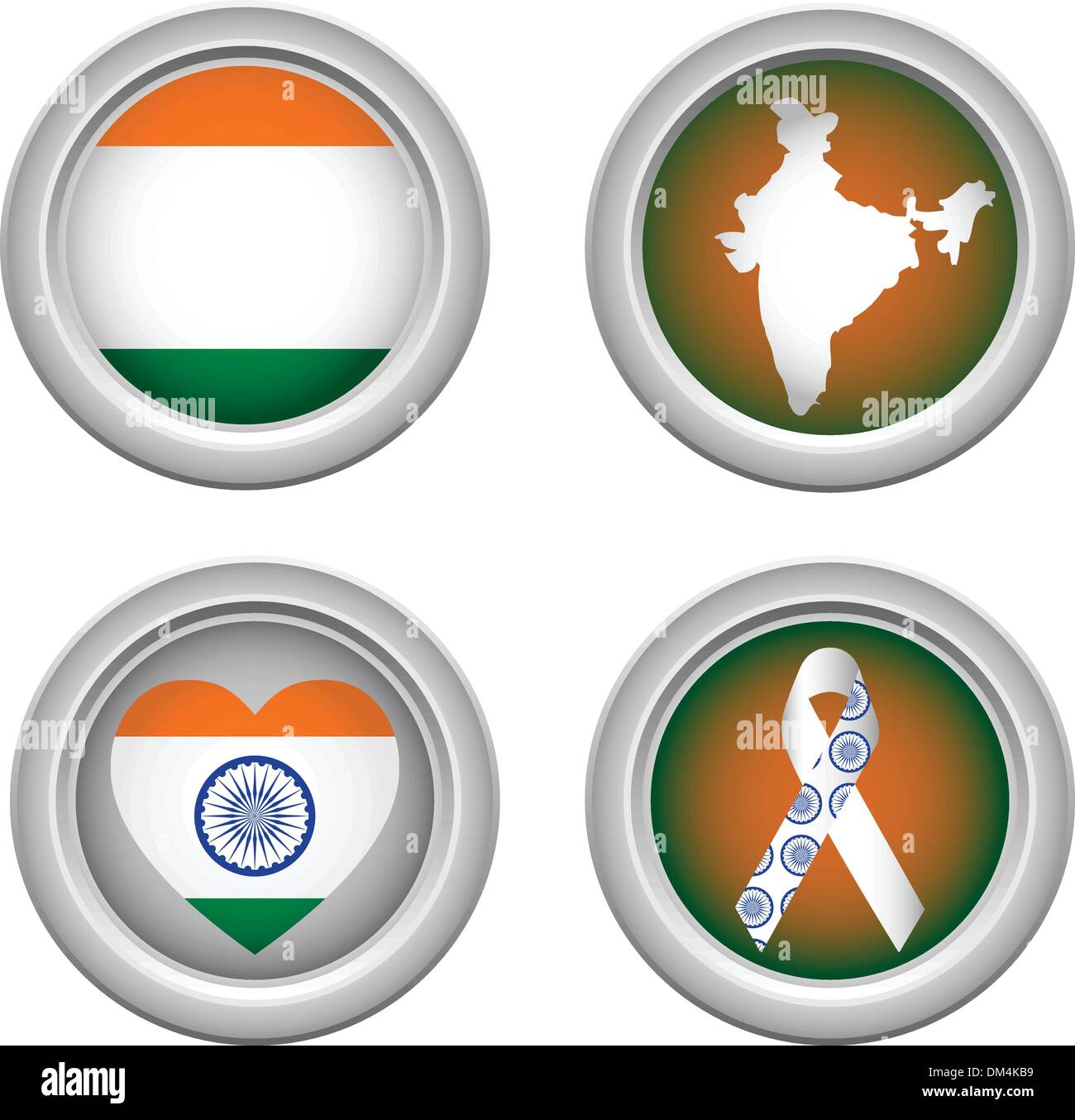 India Buttons Stock Vector