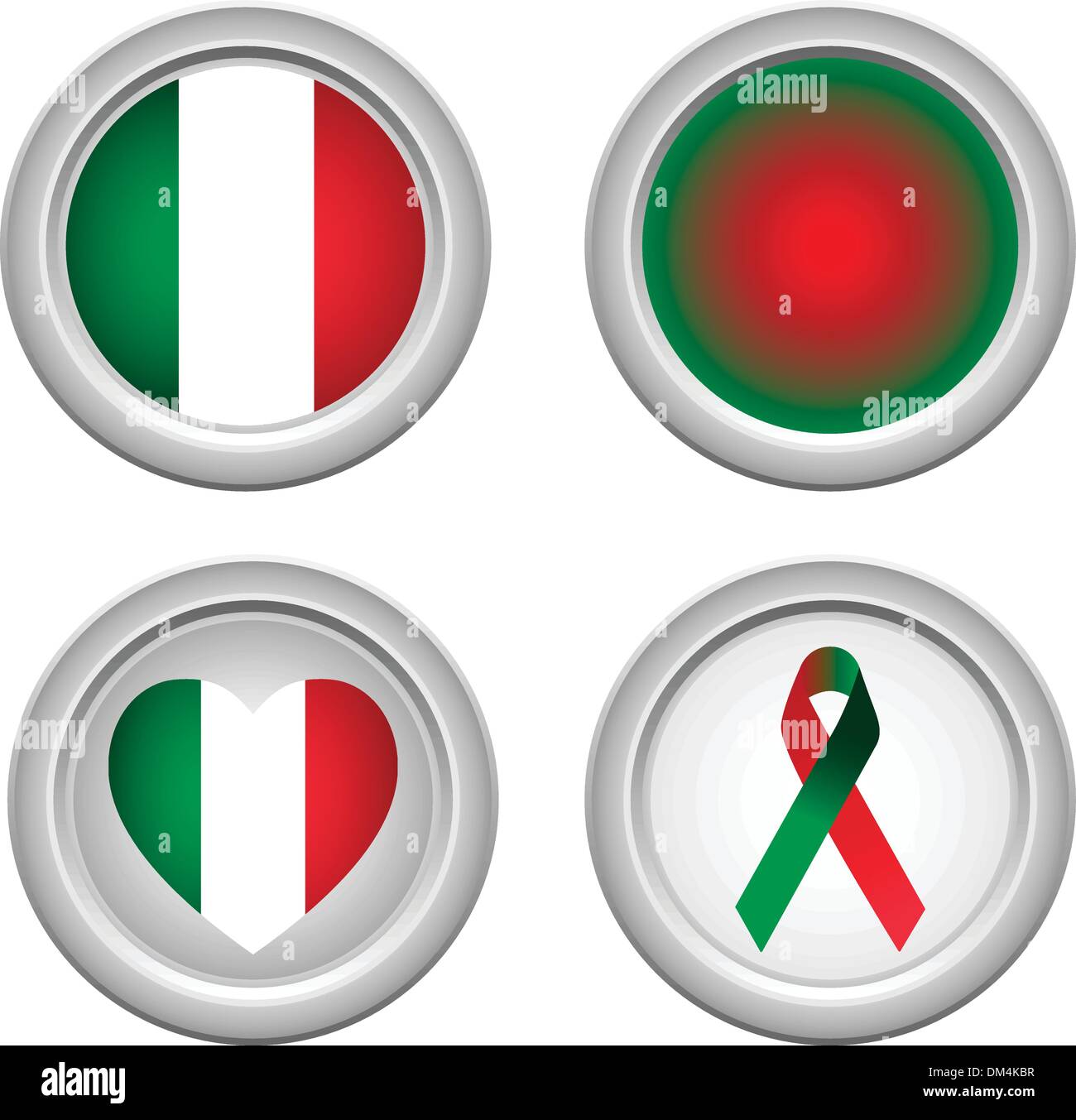 Italy Buttons Stock Vector
