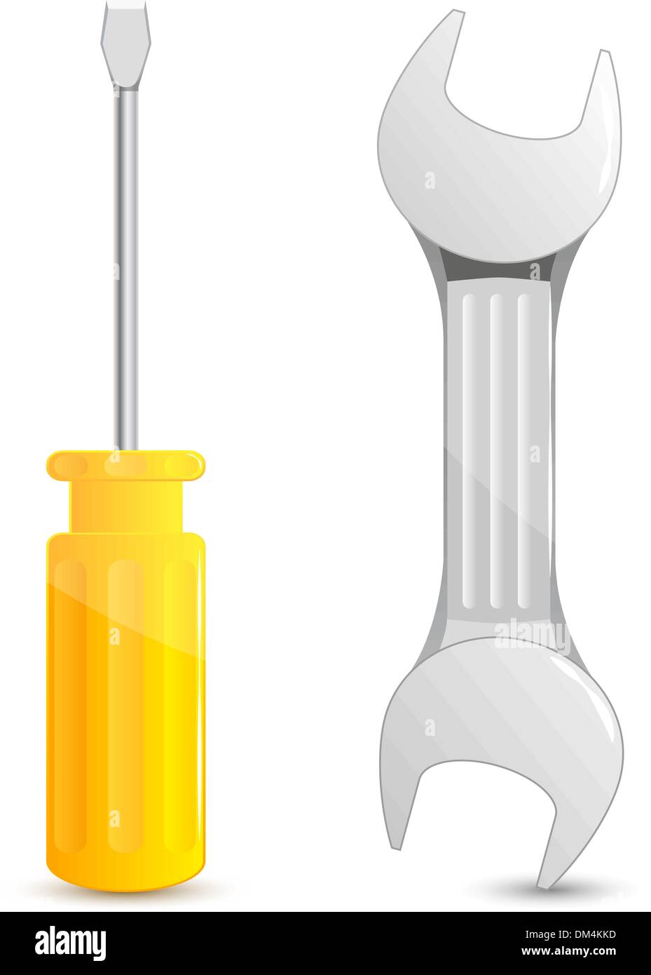Vector screwdriver and wrench Stock Vector