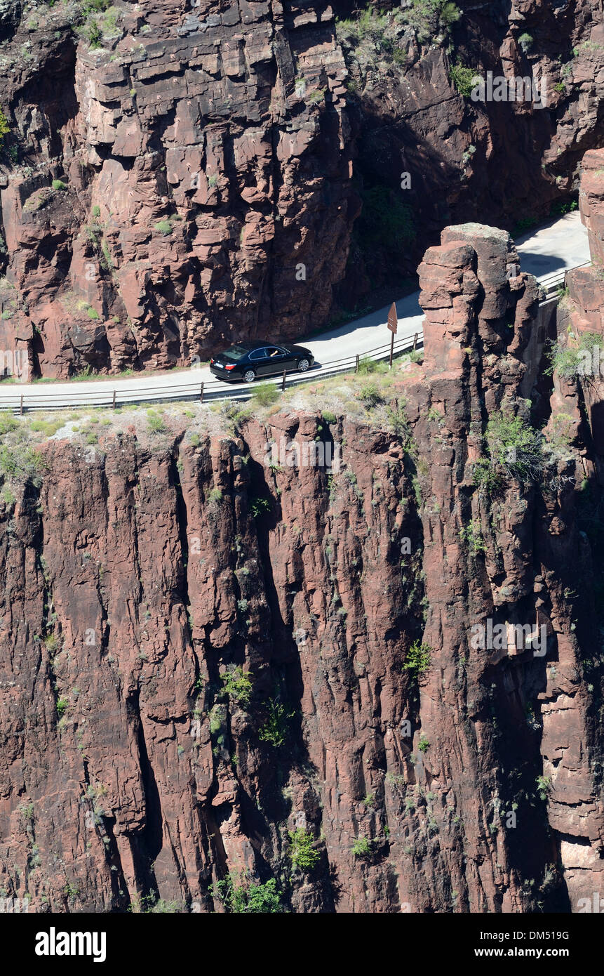 Driving Along Narrow Mountain Road of Daluis Gorge Haut-Var Alpes-Maritimes France Stock Photo