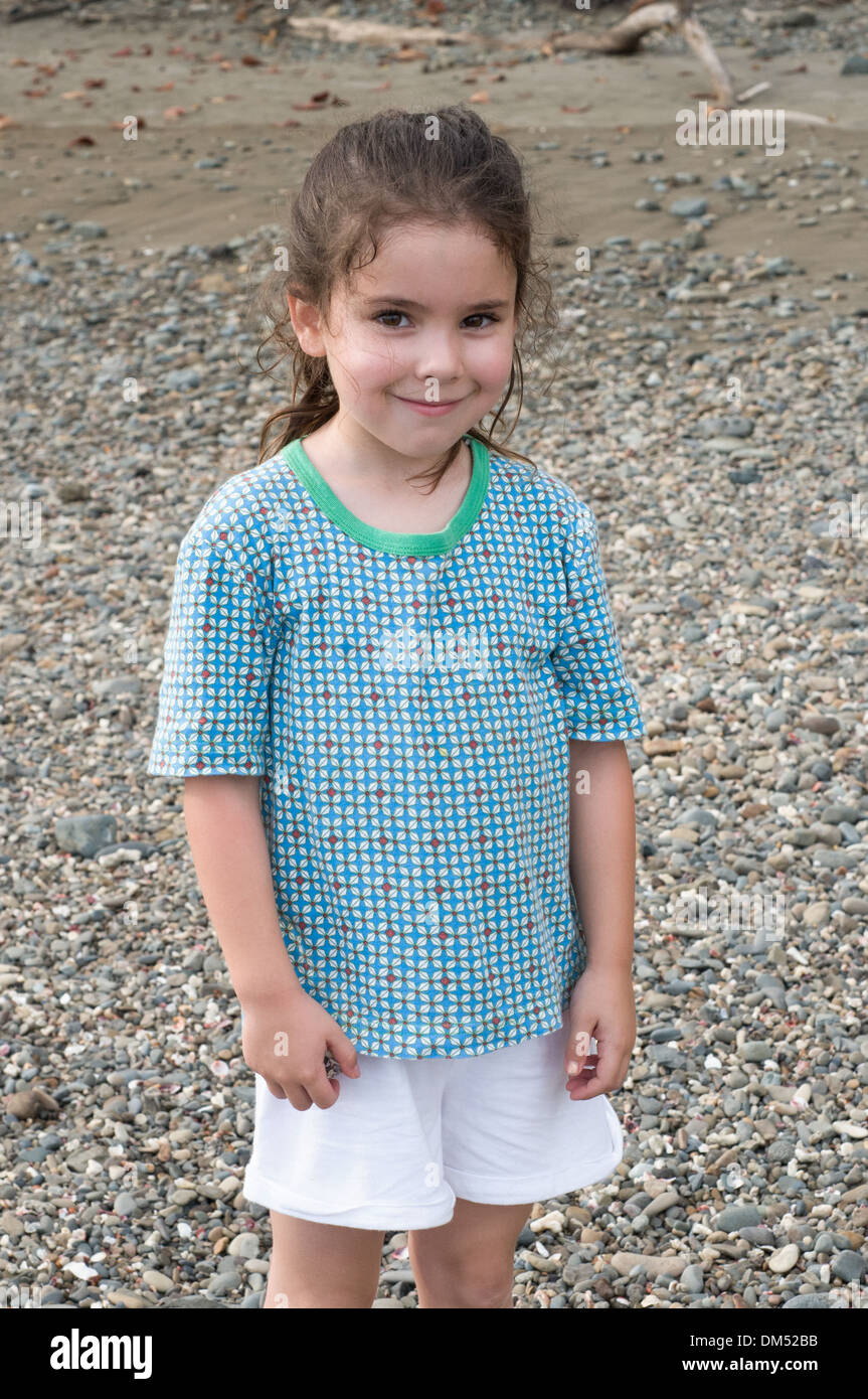 Little girl at the beach portrait Stock Photo