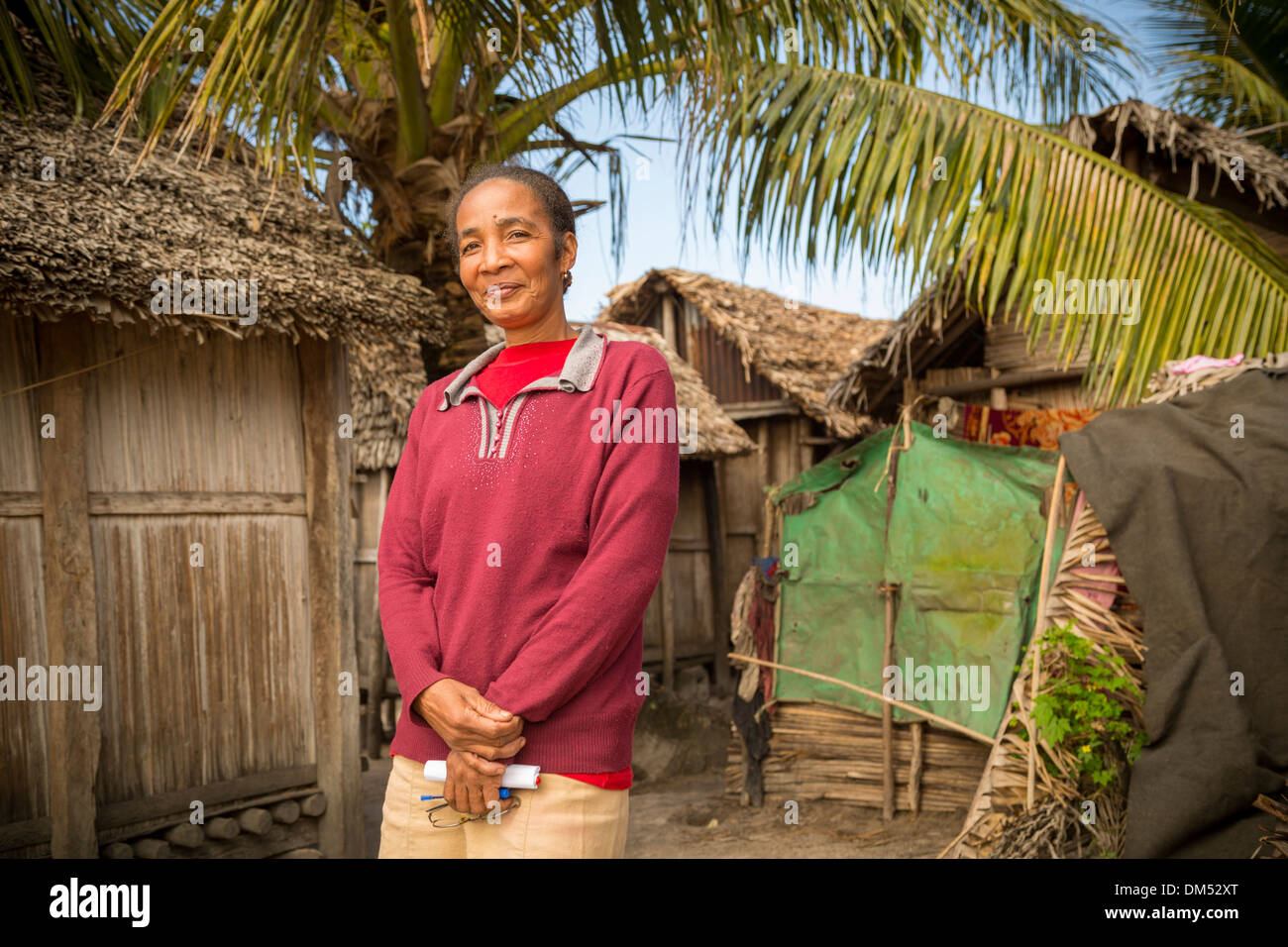 Portrait of a woman in Vatomandry District, Madagascar. Stock Photo