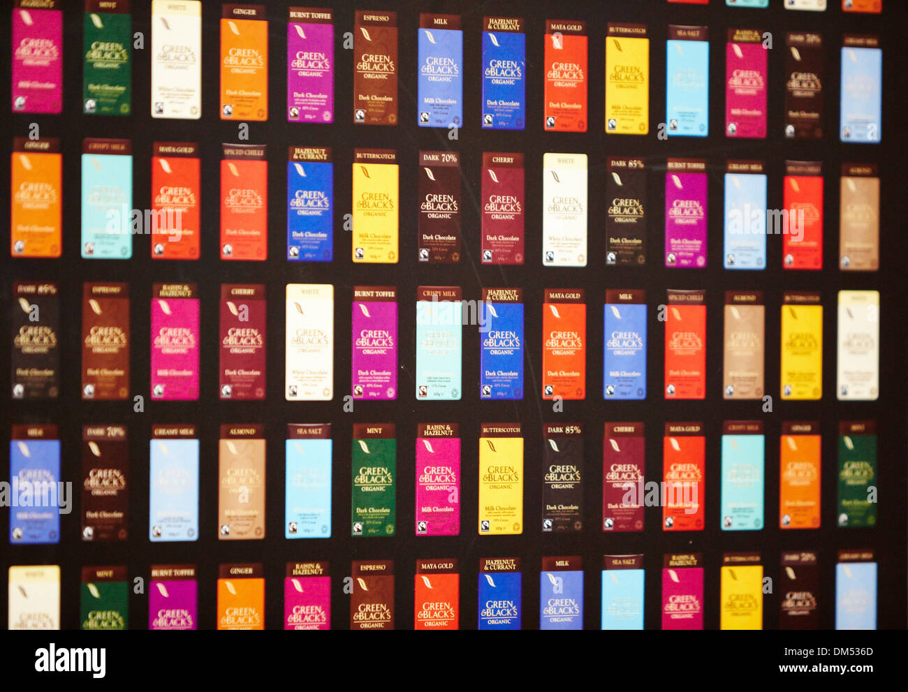 Poster of Green & Blacks chocolate bars on display at the 2013 BBC Good