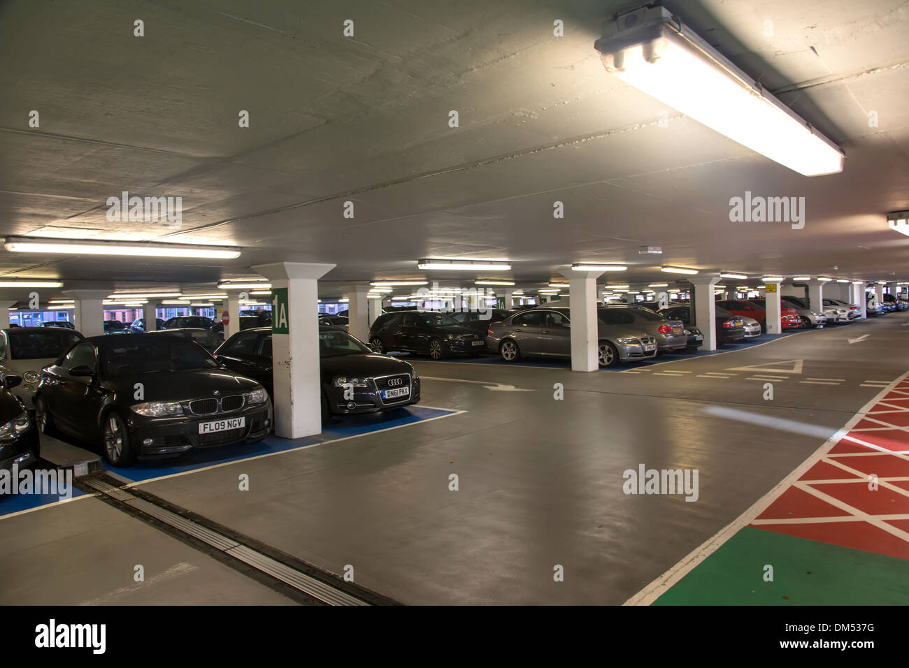 Inside a multi-story car park, Birmingham, England, UK Stock Photo