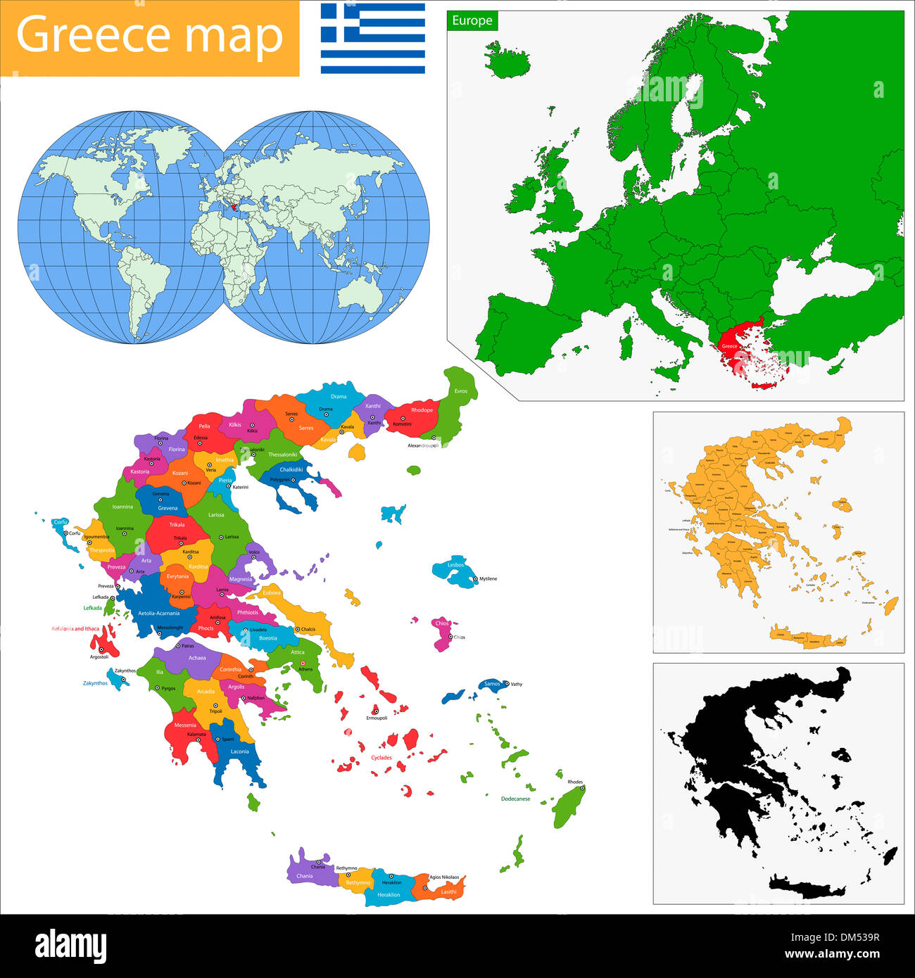 Greece map Stock Photo