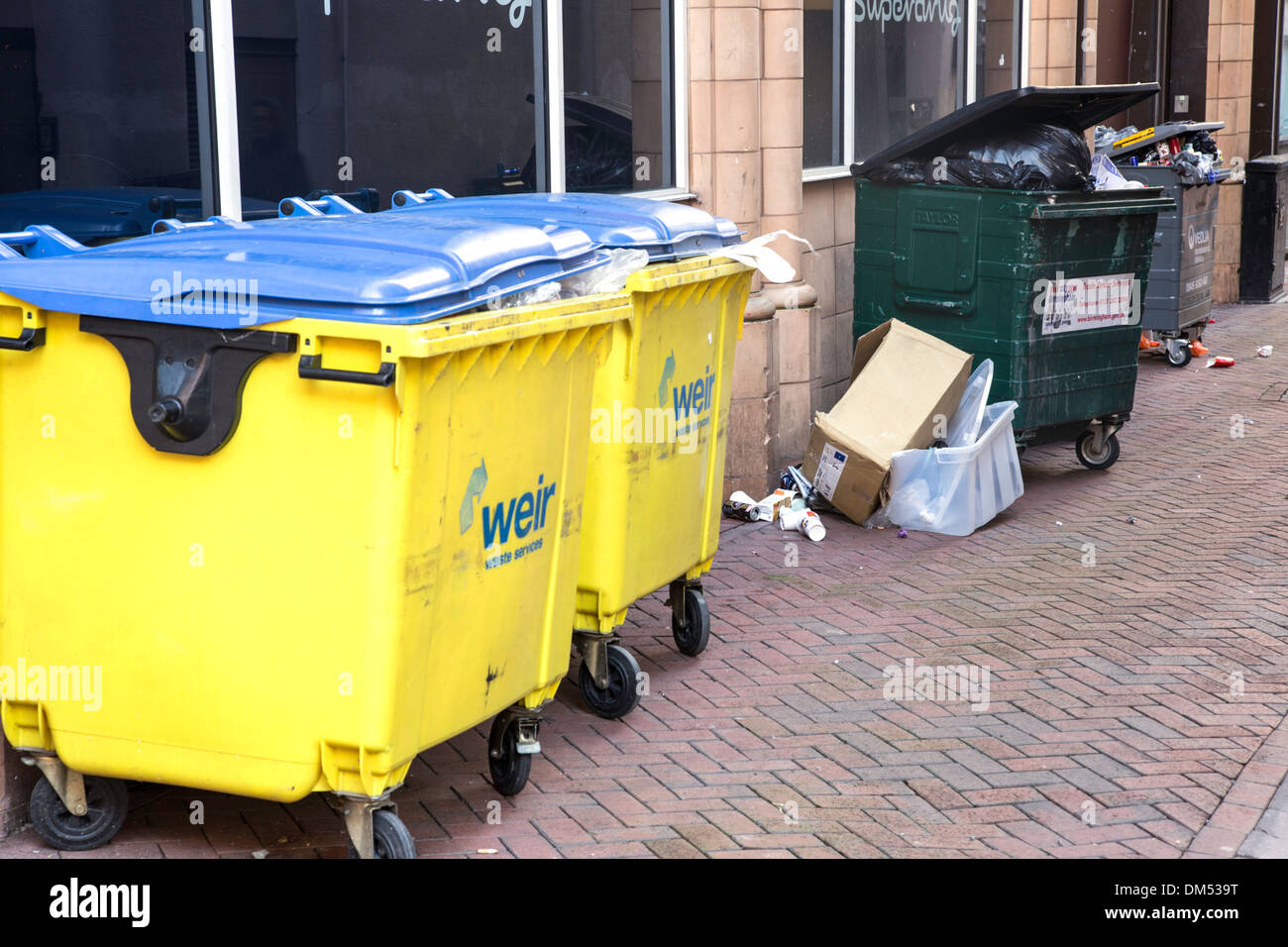 Wheelie Bins in side street, Birmingham, England, UK Stock Photo Alamy