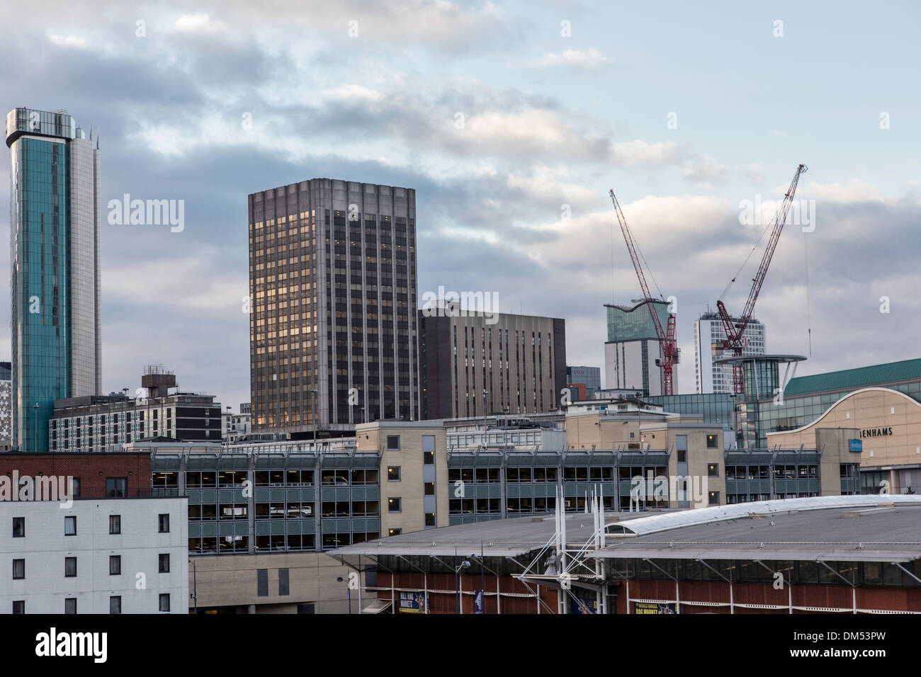 Birmingham skyline in evening light, Birmingham, England, UK Stock Photo