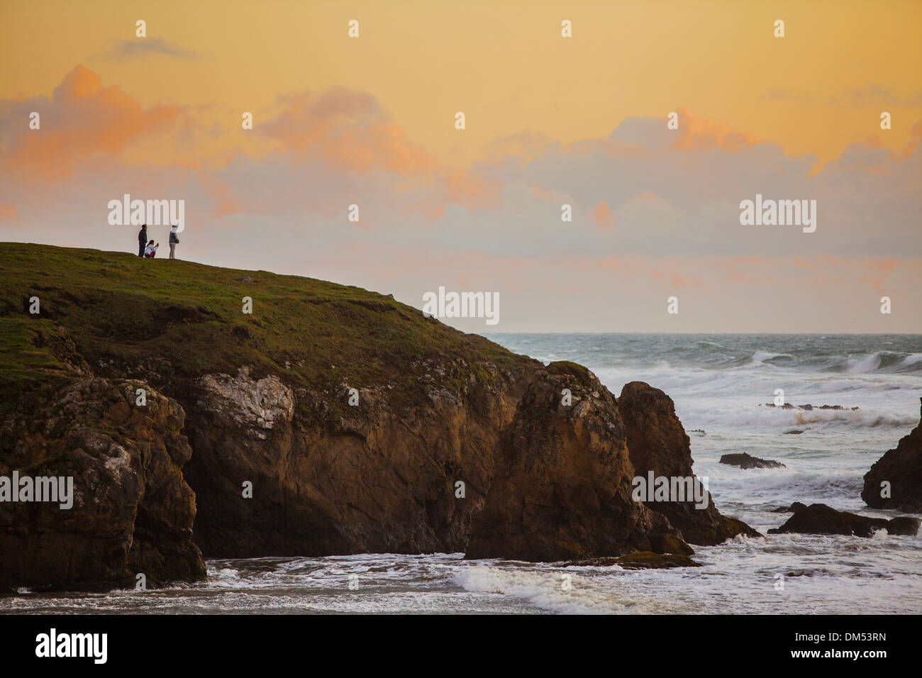 Sunset on the beach in Fort Bragg California Mendocino County at