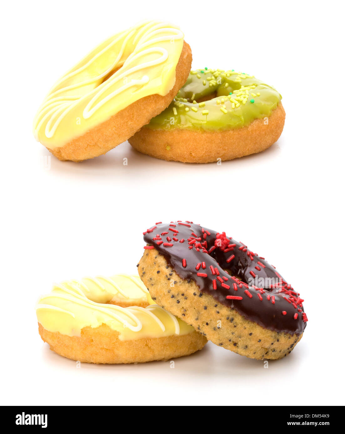 Delicious doughnuts isolated on white background Stock Photo - Alamy