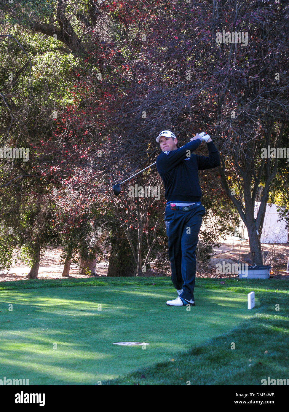 Lee Westwood at the second tee of the 2013 Northwestern Mutual Challenge in Thousand Oaks California Stock Photo