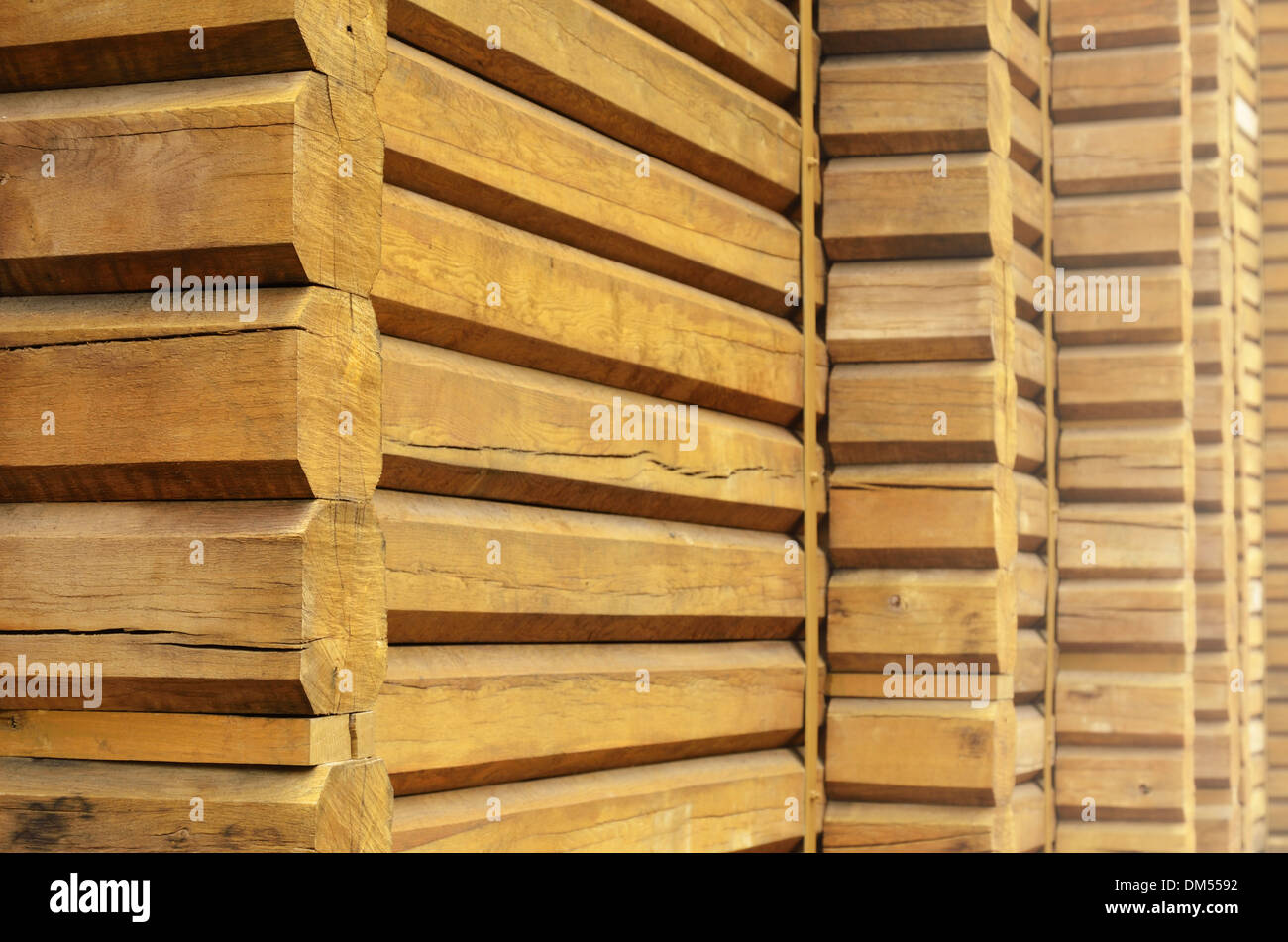 Wood walls of an old log house Stock Photo