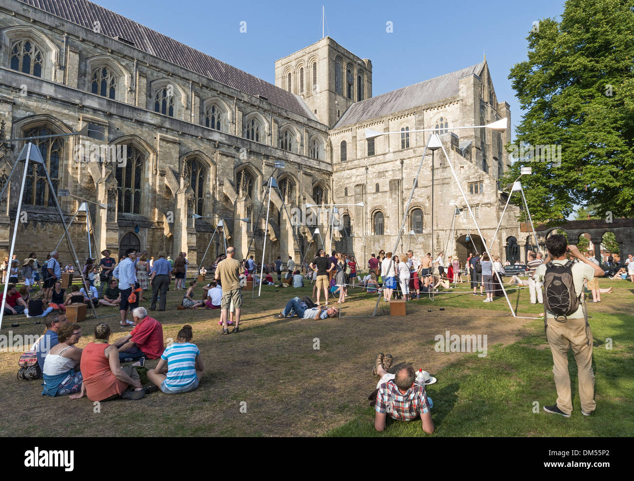 Sound installation show next to Winchester Cathedral at the Winchester