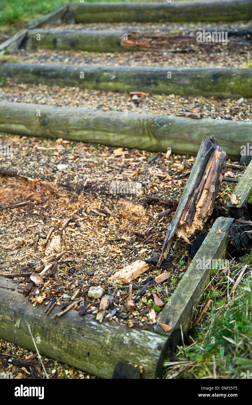 Steps Rotten Pathway with damaged rotten wooden steps Stock Photo - Alamy