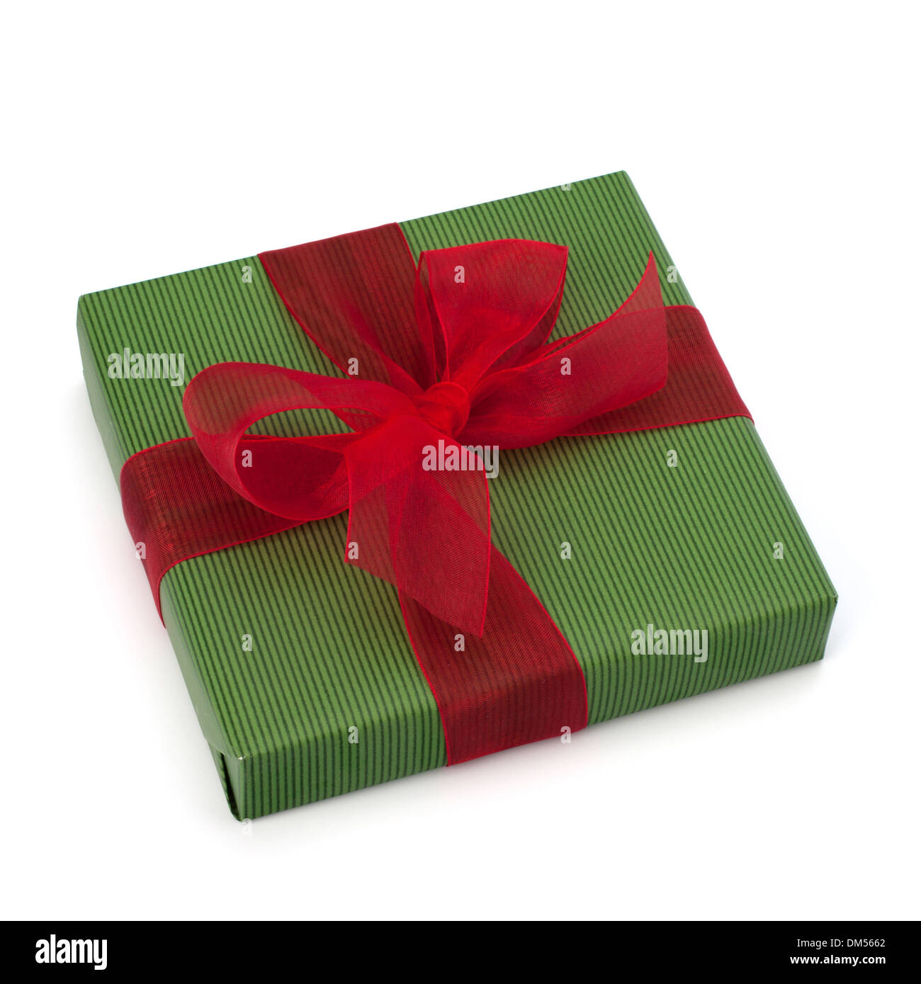 festive gift box with bow isolated on white background Stock Photo - Alamy
