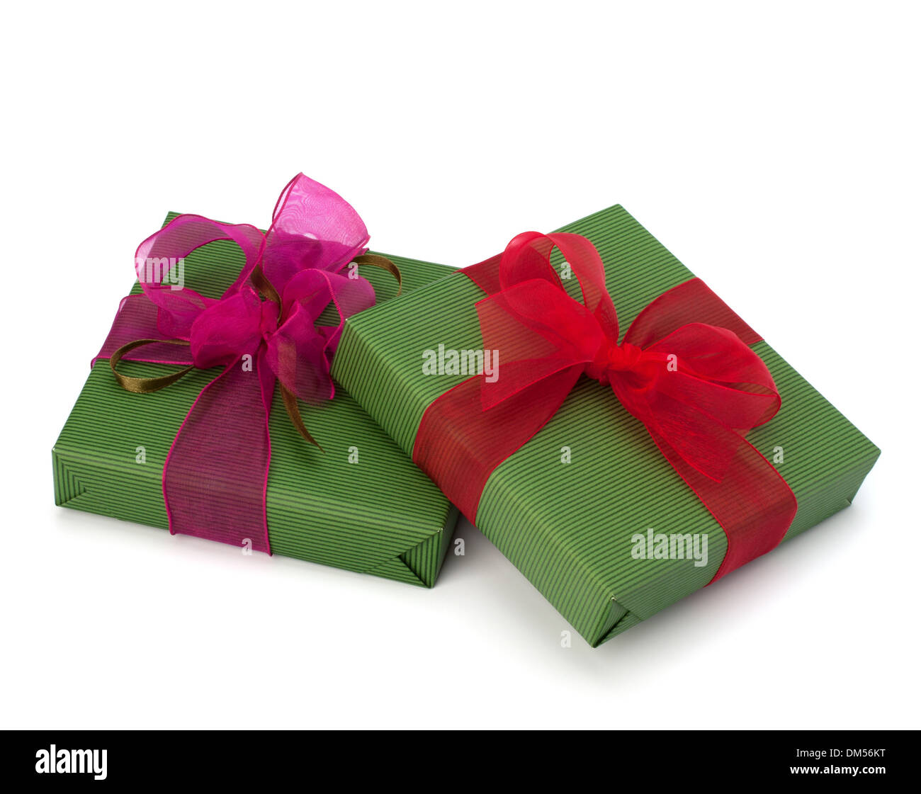 festive gift box stack isolated on white background Stock Photo - Alamy