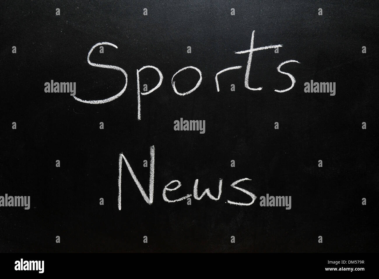 Sports News drawn on a blackboard in chalk. Stock Photo