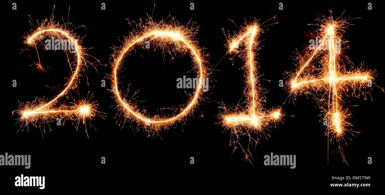 Sparklers 2014 Stock Photo