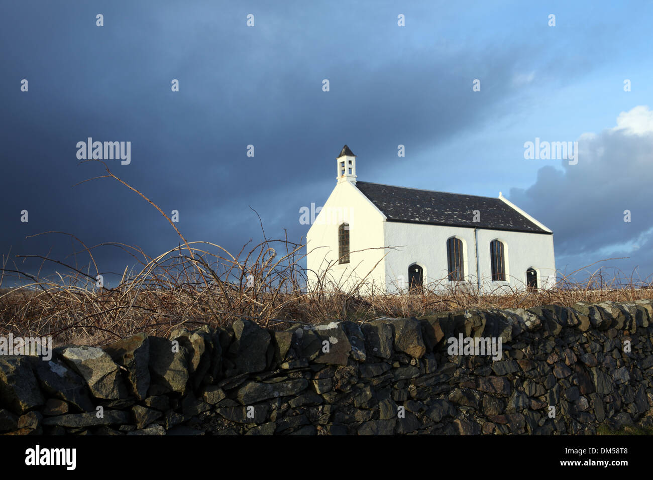 Church building on the Scottish isle of Islay. Stock Photo