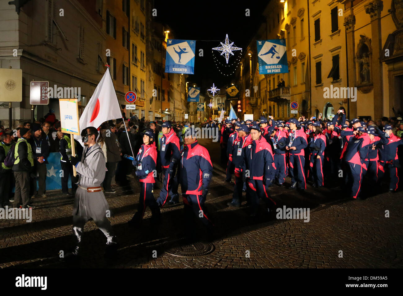 Japan Delegation (JPN), DECEMBER 11, 2013 : the 26th Winter Universiade Trentino 2013 Opening ceremony at Trento Main Square in Trentino , Italy. Credit:  AFLO SPORT/Alamy Live News Stock Photo