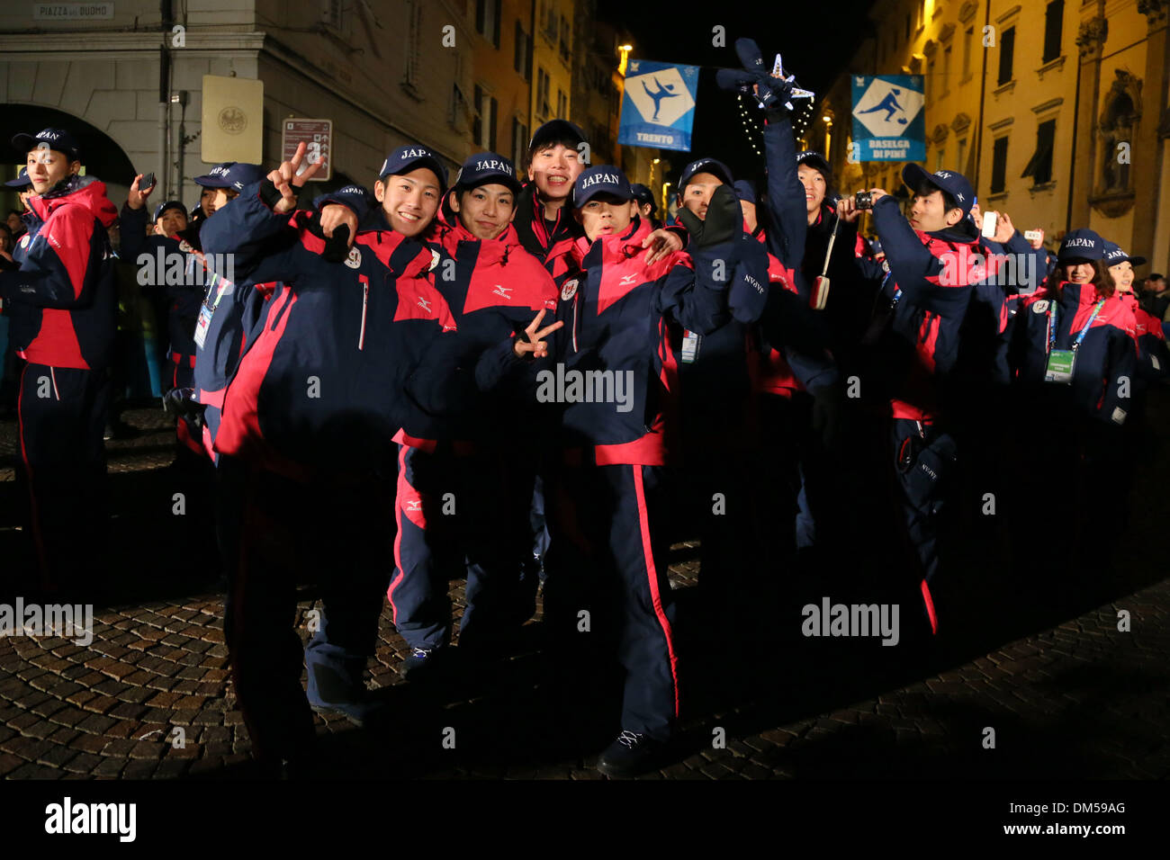 Japan Delegation (JPN), DECEMBER 11, 2013 : the 26th Winter Universiade Trentino 2013 Opening ceremony at Trento Main Square in Trentino , Italy. Credit:  AFLO SPORT/Alamy Live News Stock Photo