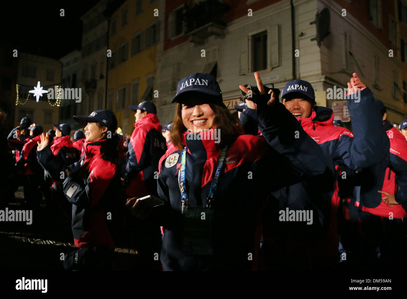 Japan Delegation (JPN), DECEMBER 11, 2013 : the 26th Winter Universiade Trentino 2013 Opening ceremony at Trento Main Square in Trentino , Italy. Credit:  AFLO SPORT/Alamy Live News Stock Photo