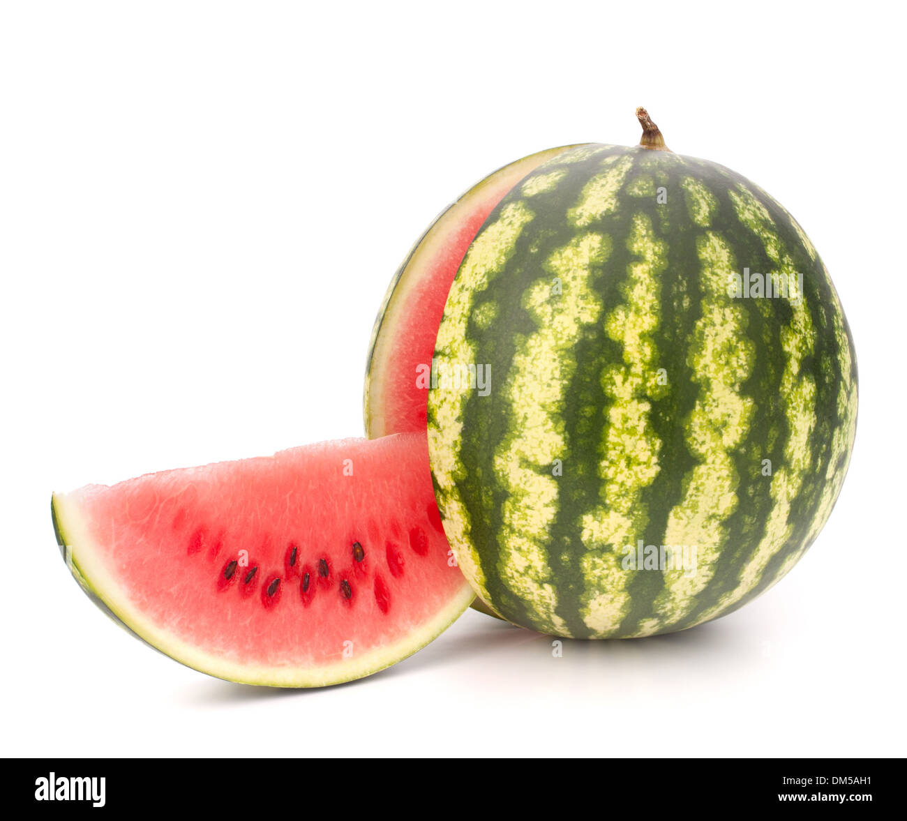 Sliced ripe watermelon isolated on white background cutout Stock Photo ...
