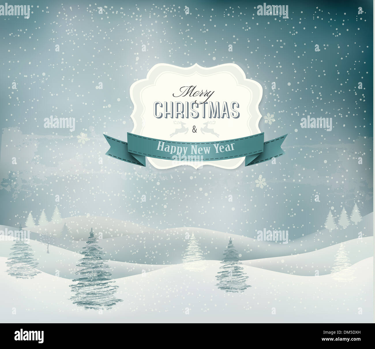 Holiday christmas background with winter landscape. Vector Stock Photo ...