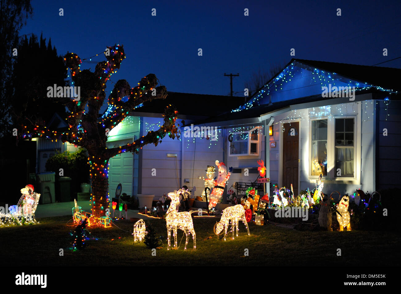 American X-mas and year end celebrations, San Jose CA Stock Photo
