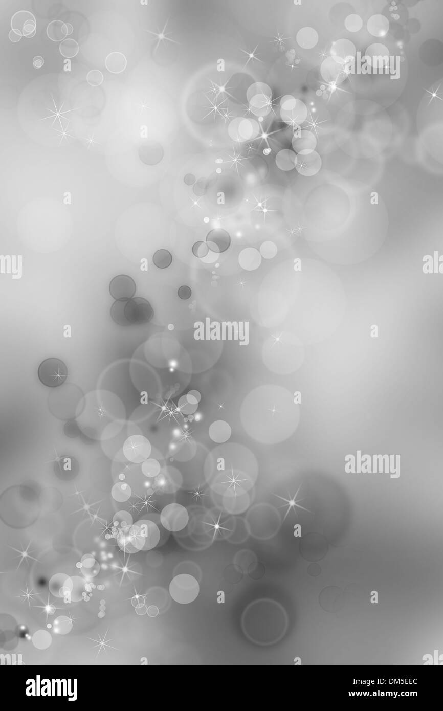 Stars and circles abstract gray background Stock Photo