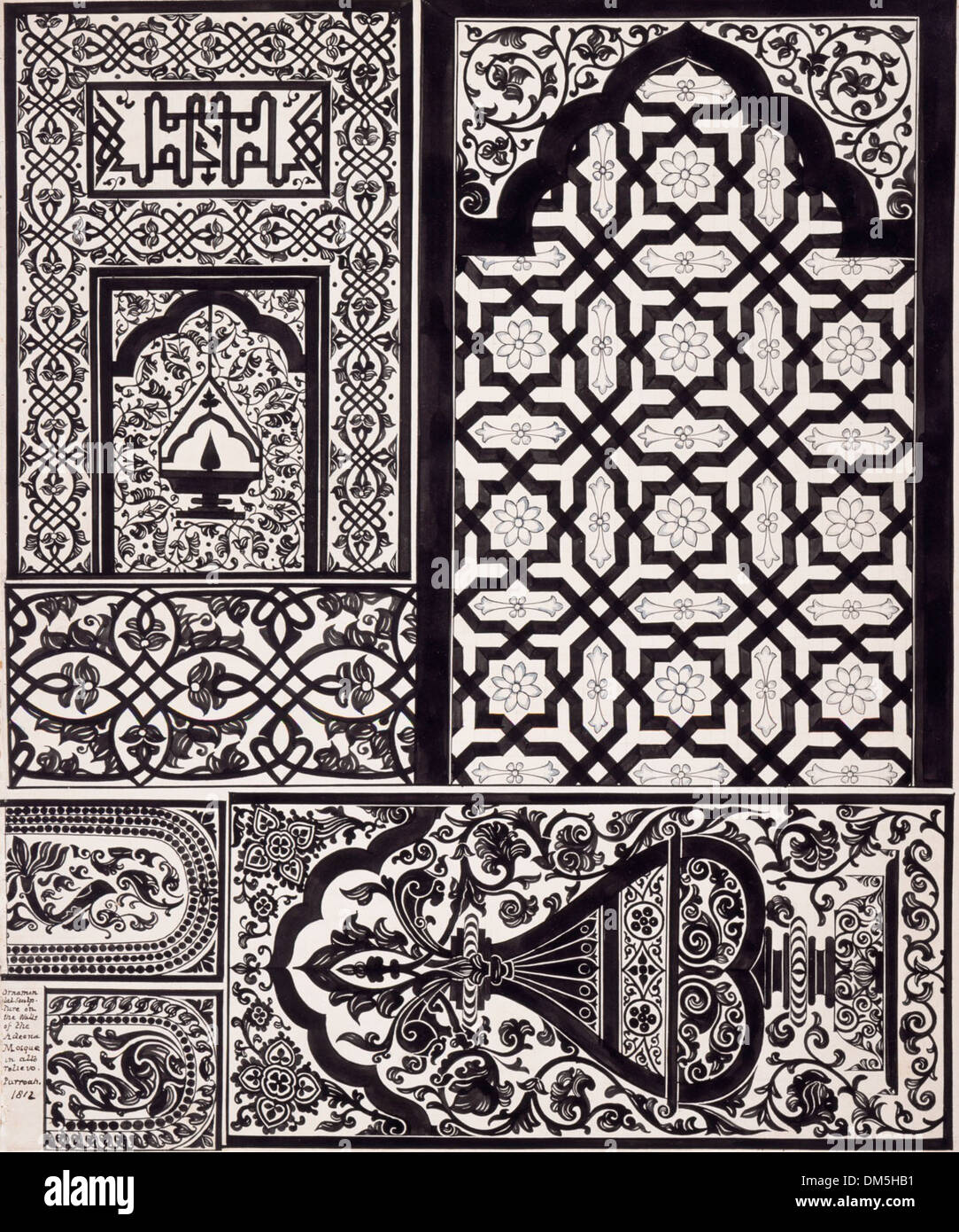 Designs from the Adina Mosque, Pandua, West Bengal AC1993.74.1 Stock Photo