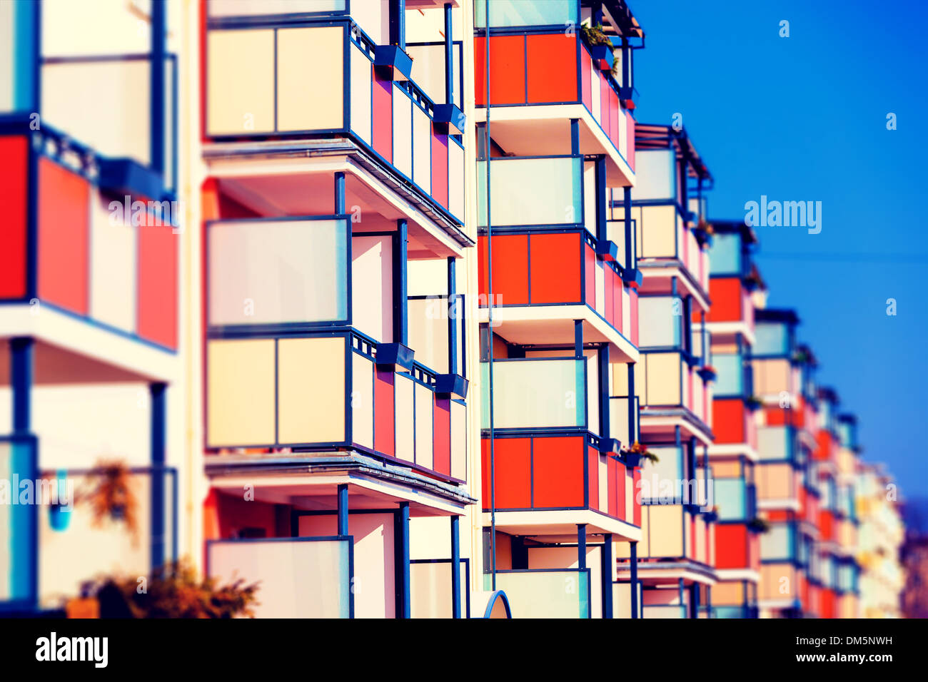 building with balconies Stock Photo