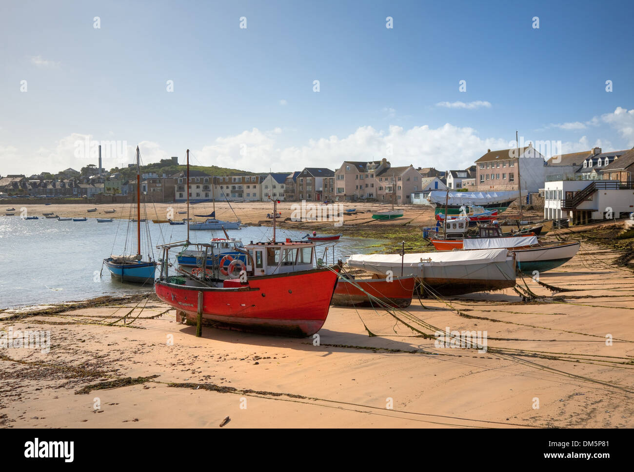 Fishing and sailing boats at St Mary’s Harbour, St Mary’s, Isles of Scilly, Cornwall, England. Stock Photo