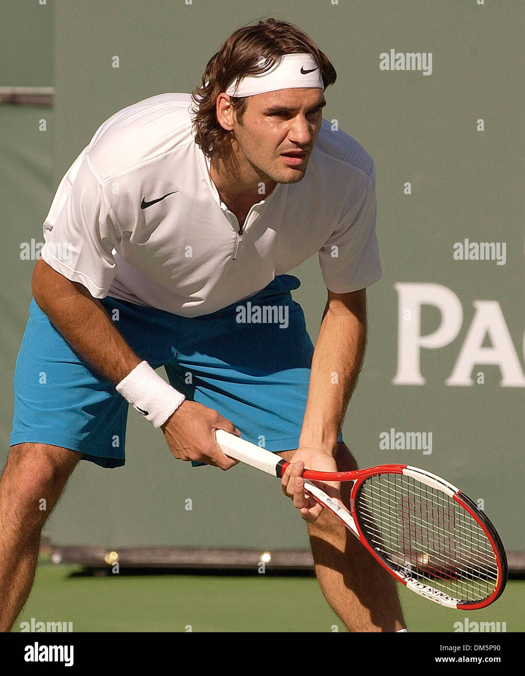 March 15, 2005; Indian Wells, CA, USA; APT tennis pro ROGER FEDERER during  a match at the 2005 Pacific Life Open at the Indian Wells Tennis Garden  Stock Photo - Alamy