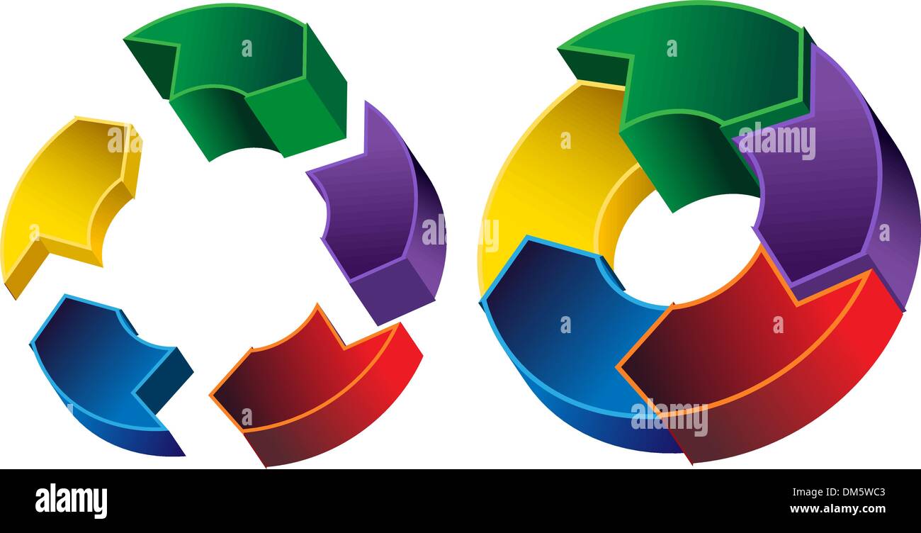 Process Circle Diagram 3D Arrows Stock Vector Image & Art Alamy