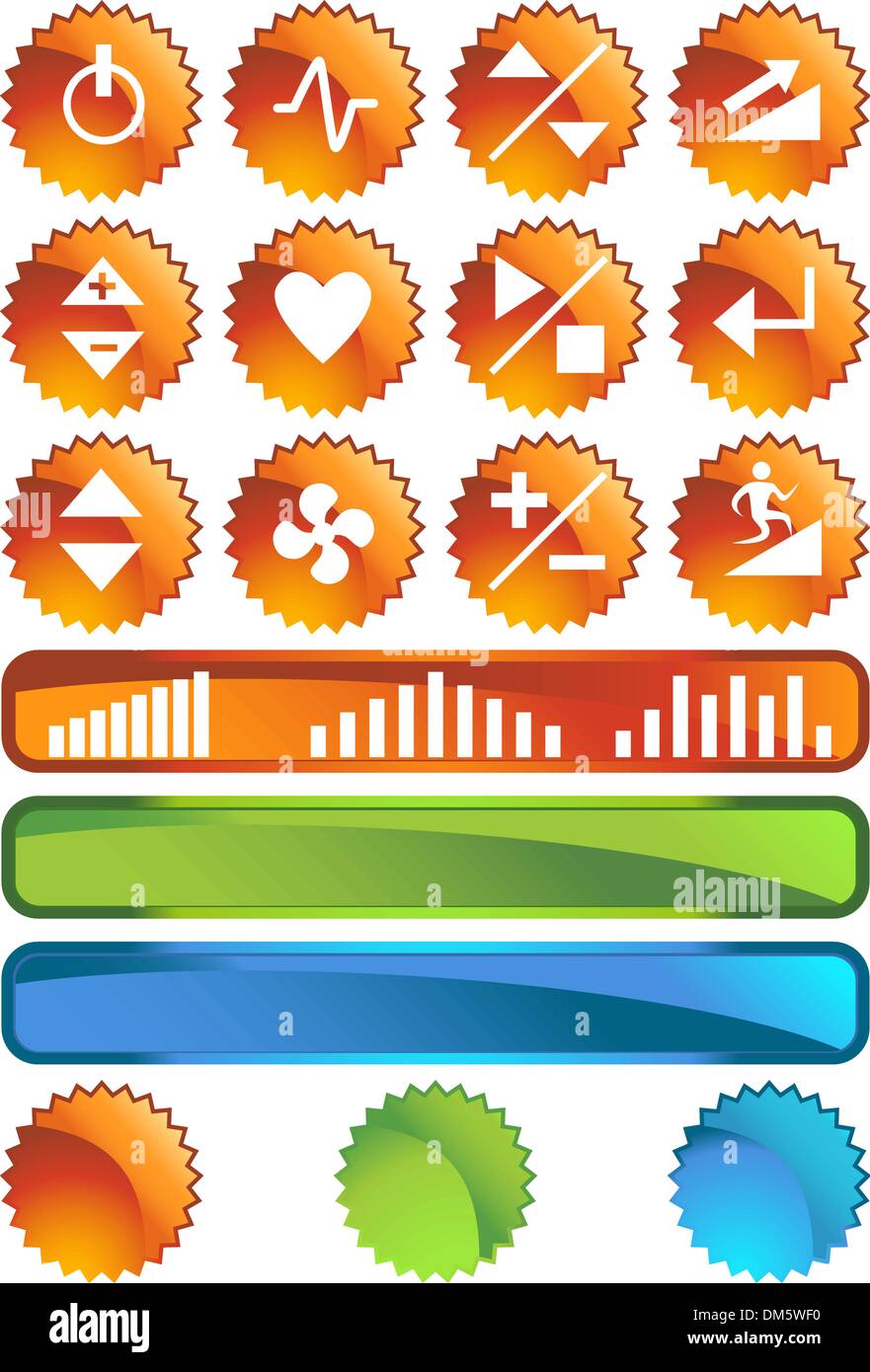 Treadmill Buttons: Seal Set Stock Vector Image & Art - Alamy