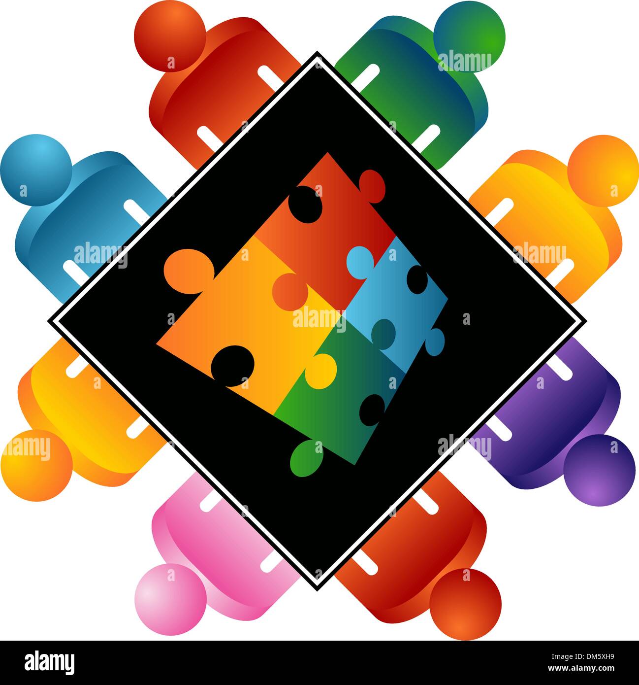 Puzzle Solving Team Stock Vector Image & Art Alamy