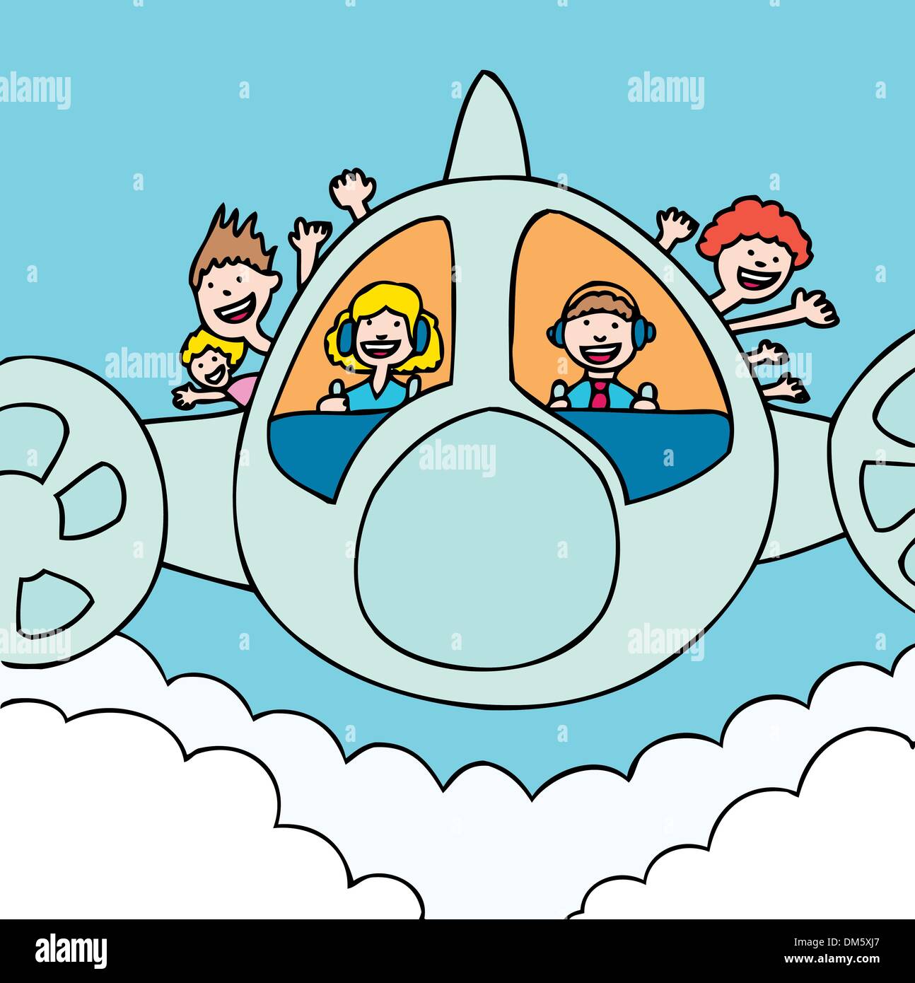 Happy plane passengers Stock Vector Images - Alamy