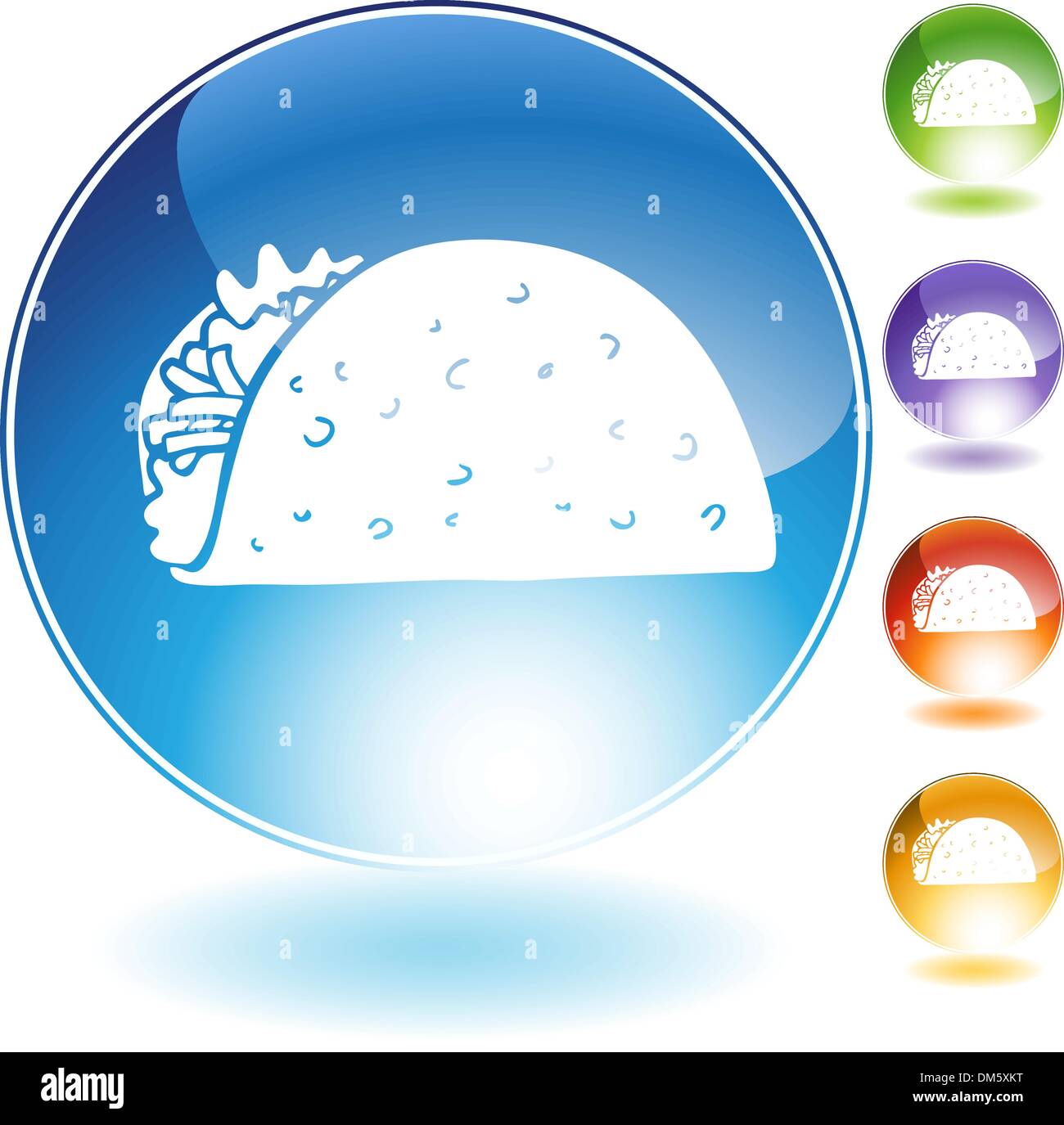 Taco Crystal Icon Stock Vector