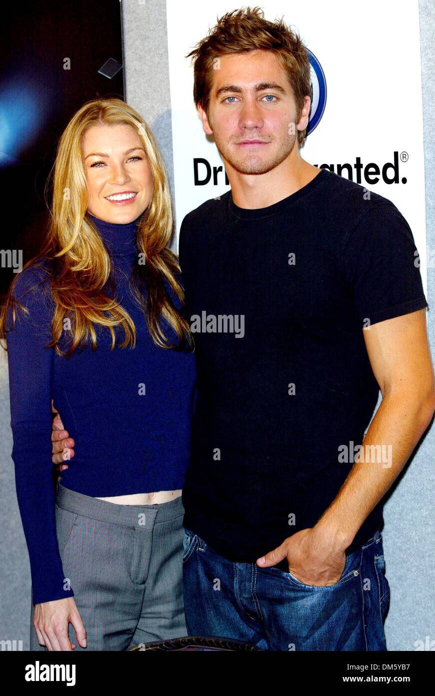 Sept. 9, 2002 - Toronto, CANADA - MOONLIGHT MILE PRESS CONFERENCE.AT THE TORONTO INTERNATIONAL FILM FESTIVAL.AT THE FOUR SEASONS HOTEL.ELLEN POMPEO AND CO-STAR JAKE GYLLENHAAL. FITZROY BARRETT /    9-9-2002               K26026FB    (D)(Credit Image: © Globe Photos/ZUMAPRESS.com) Stock Photo