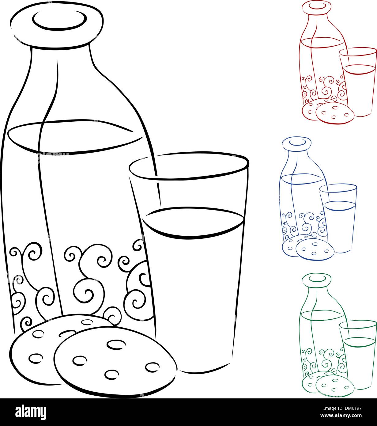 Milk and Cookies Stock Vector